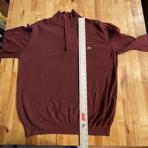 Lacoste Sweater Cotton‎ Hidden Buttons Long Sleeve Pullover Mens Size 6 - Picture 6 of 7